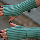 Knitted women's mitts mint-gray. Mitts. Lily Kryuchkova (kruchokk). Online shopping on My Livemaster.  Фото №2