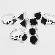 Украшения handmade. Livemaster - original item Jewelry set silver black enamel SER0037. Handmade.
