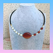 Украшения handmade. Livemaster - original item Choker necklace Carnelian and Agate. Handmade.