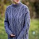 Jerseys: Blue-gray handmade oversize sweater in stock. Sweaters. Kardigan sviter - женский вязаный свитер кардиган оверсайз. My Livemaster. Фото №4