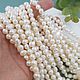 Thread 17 cm Natural pearls. free forms 6h6-8. 5662 mm (), Beads1, Voronezh,  Фото №1