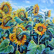 Картины и панно handmade. Livemaster - original item Oil painting Sunflower Morning. Handmade.