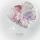Order Lavender Pastel Orchid Brooch with Natural Stones. Elena Potsepnya Jewelry. Livemaster. . Brooches Фото №3
