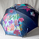 Зонт трость расписной  "Осенние листья и снег". Зонты. Umbrella Fine Art зонты с росписью. Ярмарка Мастеров.  Фото №4