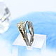 Calla ring in 925 sterling silver with black rhodium and gold plated IV0023. Rings. Sunny Silver. My Livemaster. Фото №5