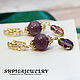 Gold plated earrings with lepidolite and Swarovski scarabs `Winnie`
