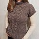 Women's knitted vest (sleeveless jumper) brown, Vests, Voronezh,  Фото №1