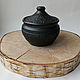 Sugar bowl with lid - black-flattened ceramic. Sugar Bowls. Mochalka.. Online shopping on My Livemaster.  Фото №2