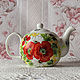 Teapot with painting 'poppy flowers', Teapots & Kettles, ,  Фото №1