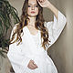 КИМОНО женское белое. Платье из льна, Кардиганы, Москва,  Фото №1