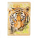 Обложка на паспорт с принтом Eshemoda “Весенний тигр”, натуральная кож. Обложка на паспорт. Eshemoda Сумки и аксессуары. Интернет-магазин Ярмарка Мастеров.  Фото №2