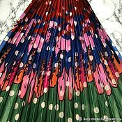 Материалы для творчества handmade. Livemaster - original item Fabrics:Corrugation on a Multicolour skirt. Handmade.