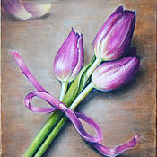 Картины и панно handmade. Livemaster - original item A bouquet of tulips. Handmade.