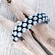 Bracelet braided from Swarovski blue pearls, Braided bracelet, Moscow,  Фото №1