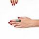Кольцо с кварцем черное, кольцо зеленое, кольцо два камня. Кольца. Ирина Моро-Магия теней тени для век. Ярмарка Мастеров.  Фото №5