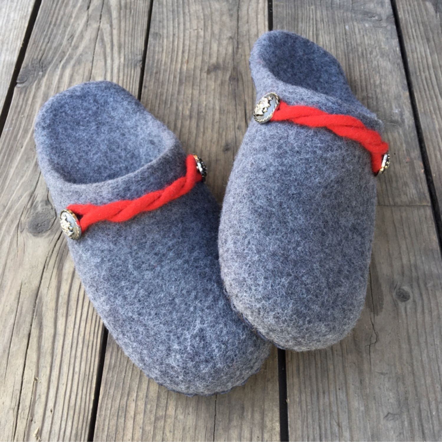 Mens Slippers felted 'Bavarian grey' 42r, Slippers, Moscow,  Фото №1