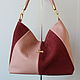 Classic bag: Hobo leather bag pink and dark red. Classic Bag. Olga'SLuxuryCreation. My Livemaster. Фото №5