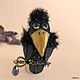 Brooch-bird ' Happy Crow». Brooches. Coffeelena. My Livemaster. Фото №6