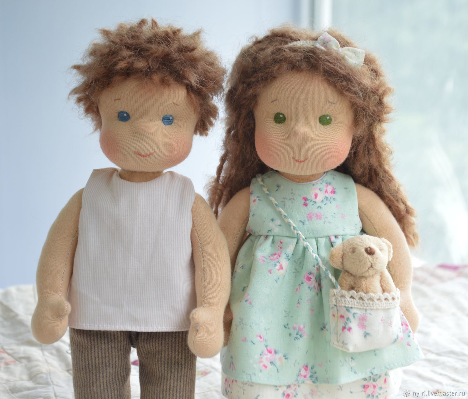 Вальдорфская куклы мальчик и девочка