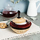 Wooden cedar sugar bowl for honey, salt, spices #K53, Sugar Bowls, Novokuznetsk,  Фото №1