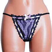 Винтаж handmade. Livemaster - original item Size 48. Beautiful purple thong panties. New!. Handmade.
