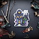 Вышитый магнит на Хеллоуин "Замок". Магниты. Сказочные штучки. Интернет-магазин Ярмарка Мастеров.  Фото №2