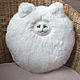 Order Round, fluffy cat pillow. handmade toys by Mari (handmademari). Livemaster. . Interior elements Фото №3
