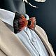 Bow tie and boutonniere set with rooster and pheasant feathers. Butterflies. GooseTie. Bow tie feathers. My Livemaster. Фото №5