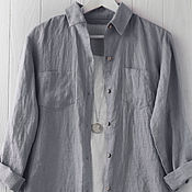 Одежда handmade. Livemaster - original item Women`s shirt made of gray linen. Handmade.