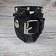 Wide leather bracelet with Stripes and rivets. Cuff bracelet. Tatiana (Leather bracelets). My Livemaster. Фото №6