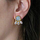 Earrings with chalcedony and zircons, large stud earrings as a gift. Earrings. Irina Moro. My Livemaster. Фото №5