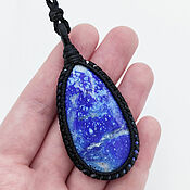Украшения handmade. Livemaster - original item Lapis Lazuli Natural Stone Pendant Blue Black Male Female Pendant. Handmade.
