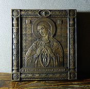 Святые Петр и Феврония миниатюрная, деревянная, резная икона