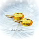 Earrings with citrine in 24K gold. Earrings. Solanda. Online shopping on My Livemaster.  Фото №2