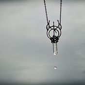 Украшения handmade. Livemaster - original item Pendant with the Laguz rune using quartz crystal (p-017-02). Handmade.