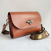 Сумки и аксессуары handmade. Livemaster - original item Leather shoulder bag with a colored belt. Viola.. Handmade.