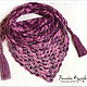 Bacchus knitted, shawl neck, scarf, knit Blueberry and cherry mix, Shawls, Novosibirsk,  Фото №1