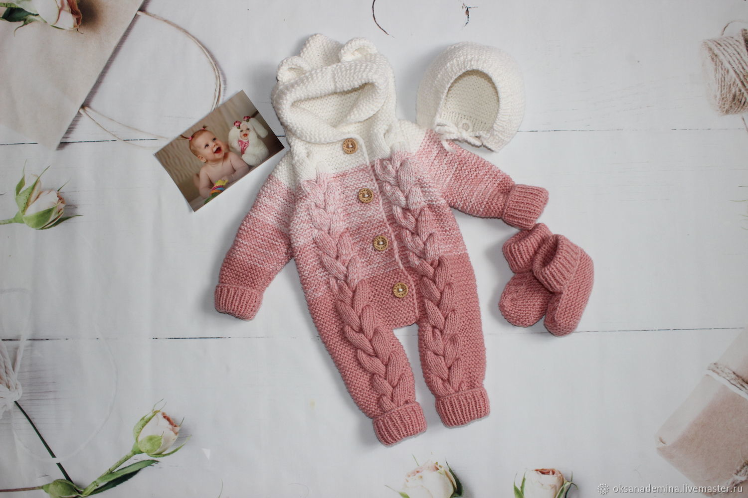 Newborn girl coming home outfit Winter, Set of clothes for discharge, Stupino,  Фото №1