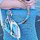 Заказать Сумка-тоут вязаная крючком из рафии голубая. Подарки  IrishcrochetGift. Ярмарка Мастеров. . Сумка-тоут Фото №3