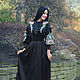 Elegant black dress with hand embroidery ' Japanese peony-2'. Dresses. KVITKA. Online shopping on My Livemaster.  Фото №2