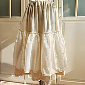 Одежда handmade. Livemaster - original item Long boho style petticoat with lace. Handmade.