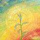 Oil pastel painting sprout on a rainbow 'Growth' 297h420 mm, Pictures, Volgograd,  Фото №1
