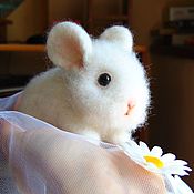 Куклы и игрушки handmade. Livemaster - original item White fluffy rabbit. Interior toy to order. Handmade.