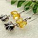 Amber. Earrings 'Elephant gift' amber silver. Earrings. Frollena II. Natural Baltic amber. My Livemaster. Фото №6