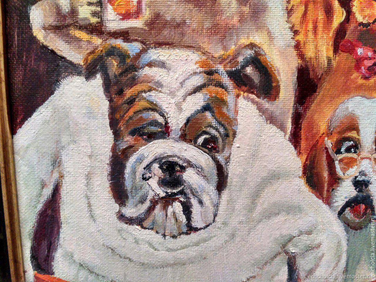 Картина маслом Собаки играют в бильярд ПРОДАНА – заказать на Ярмарке  Мастеров – BBEHTRU | Картины, Москва