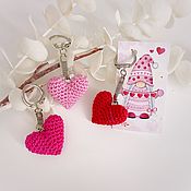 Сумки и аксессуары handmade. Livemaster - original item Gifts for February 14: Heart keychain with a postcard. Handmade.