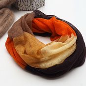 Аксессуары handmade. Livemaster - original item Knitted women`s snood in two turns from kid mohair autumn tones. Handmade.