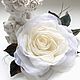 FABRIC FLOWERS. Chiffon rose ' White'. Brooches. fioridellavita. My Livemaster. Фото №4