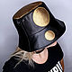 Leather panama hat black and gold. Panama. Lollypie - Modiste Cat. Online shopping on My Livemaster.  Фото №2
