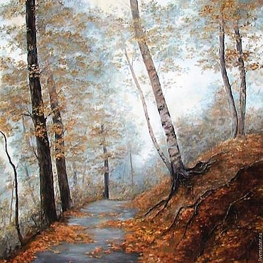 Картины и панно ручной работы. Ярмарка Мастеров - ручная работа Картина маслом " Поэзия осени " 80х70. Handmade.